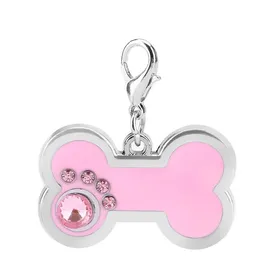 Meilleurs prix pour Médaille d'identification pour animaux de compagnie en alliage rose, pendentif d'identification du nom de l'animal pour chien et