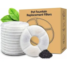 Meilleurs prix pour Filtres de rechange pour fontaine pour chat - YYV - Lot de 12 - Charbon actif - Résine échangeuse dions - 5 x 5 pouces