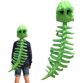 Meilleurs prix pour Costume dOs de Dinosaure -Tenue de Squelette de Dinosaure Réaliste Costume de Dinosaure pour Halloween Cosplay Fêtes-Vert-75cm