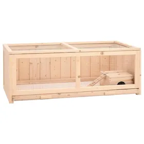 Comparer les prix de Cage à hamster - vidaXL - Bois massif - 104x52x38 cm - Brun