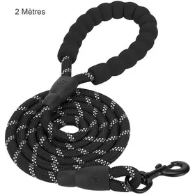 Comparer les prix de Laisse Chien - EINNENFFER - 2m - Réfléchissante - Poignée Rembourrée - Nylon Noir