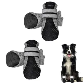 Comparer les prix de Lot de 4 bottes de protection pour chien, chaussures respirantes pour chien, chaussures antidérapantes et respirantes pour animaux