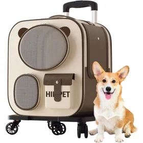 Meilleurs prix pour Sac à dos avec roulettes amovibles – confortable pour chat/chien voyage/randonnée marron .