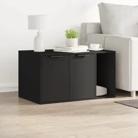 Comparer les prix de Meuble de bac à litière pour chat noir bois d'ingénierie SQZR287635 - BELLE MAISON DECO