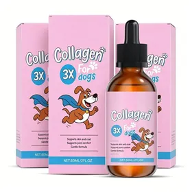 Meilleurs prix pour Complément de Collagène Liquide pour Chiens Soutien à la Peau au Pelage aux Articulations et à la Mobilité - Lot de 3 REPULSIF