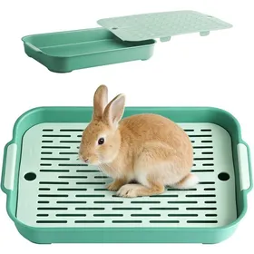 Comparer les prix de 1 Bac à litière Plastique Grille amovible Bord lisse Vert Pour lapin hamster cochon dInde .