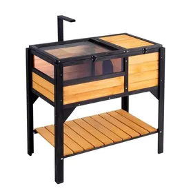 Comparer les prix de Maison pour Tortues Habitat pour Tortues Intérieur Extérieur Enclos en Bois pour Tortues avec Support dÉclairage Pieds de Suppor