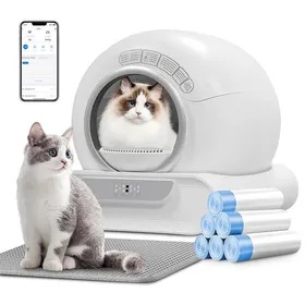 Comparer les prix de Bac à Litière Automatique 65L – Autonettoyant Désodorisation Ion Sécurisé Contrôle App Grand Format Chat