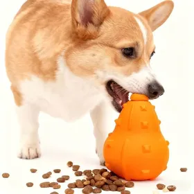 Comparer les prix de Jouet à Friandise pour Chien Chat – Distributeur de Croquettes en Forme de Citrouille Jouet Interactif Anti-Stress