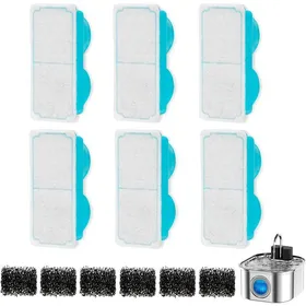 Comparer les prix de Filtres pour fontaine deau de chat - Phoesky - 6 pièces - Pour fontaine 108oz/3.2L - Sans fil - Acier inoxydable