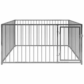 Comparer les prix de Stable&Durable - Argent - Chenil dextérieur pour chiens 200x200x100 cm - Niche&enclos pour chiens HS284549853