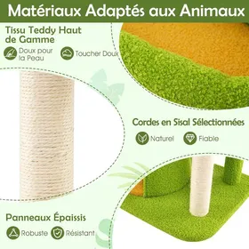 Meilleurs prix pour GIANTEX Arbre à Chat 122 CM à 5 Niveaux avec Niche Perchoir Auto-Toiletteur Plates-Formes Poteaux à Gratter