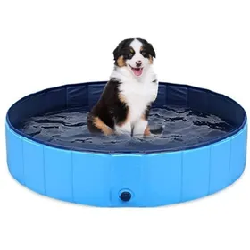 Meilleurs prix pour Piscine pliable pour chiens et enfants  portable  antidérapante  en PVC  pour chiens et chats  80 x 20 cm
