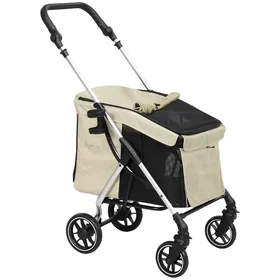 Meilleurs prix pour WEIGULO Poussette pour chien légère et pliable en aluminium pour chiens et chats jusquà 10 kg kaki