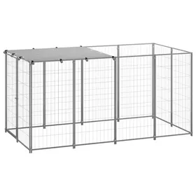 Comparer les prix de Automne/hiverChenil Argenté 242 m² Acier - HAuteur:110cm - Grande Taille &FR_962354
