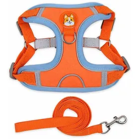 Meilleurs prix pour Harnais de poitrine pour animaux de compagnie en daim laisse rflchissante et respirante pour chien et chat couleurs multi Largeight