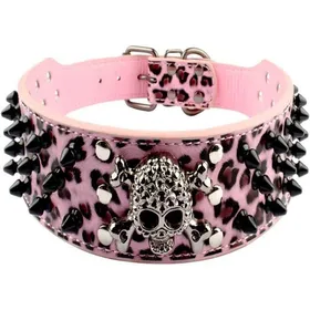 Meilleurs prix pour Collier en cuir Pu avec larges pointes et clous pour chiens de taille moyenne à grande conçu pour les YYV