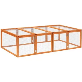 Meilleurs prix pour Enclos Pour Lapin Grande Surface Extérieur - TCQPZ - avec Grillage et Couvercles Ouvrants en Bois Naturel 181 × 100 × 48 cm