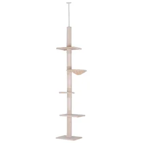 Comparer les prix de Arbre à Chat au Plafond ， Hauteur ajustable Poteau griffoir sisal hamac suspendu 230-260CM，Rose