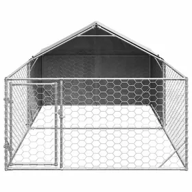 Comparer les prix de Clarence - TOP* Meuble/Maison/ Niche dextérieur pour chien enclos 5x2x15 m - Entrée ouverte - acier galvanisé EU1546