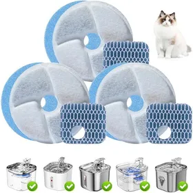 Comparer les prix de 3 Filtres de Rechange pour Fontaine à Eau pour Chat Modèle WF120 Système de Filtration à 3 Étapes avec Charbon Acti FONTAINE A EAU