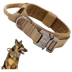 Comparer les prix de Collier Tactique pour Chien en Nylon Militaire avec Poignée Laisse Bungee et Boucle Métal Taille M
