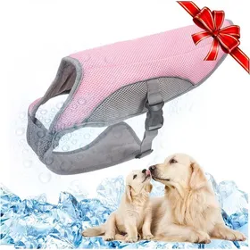 Meilleurs prix pour Gilet rafraîchissant et respirant pour chiens - Veste dété confortable et ajustable avec bandes réfléchissantes - Convient aux