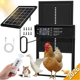 Comparer les prix de Porte Automatique Poulailler - XJYDNCG - Solaire - Affichage LED - Télécommande - Minuterie - Noir