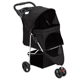 Comparer les prix de Automne/hiverPoussette pour chien pliante Noir 80x46x98cm Tissu Oxford - HAuteur:98cm - Grande Taille &FR_631010