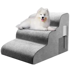 Comparer les prix de Escalier pour chien et chat à 3 marches antidérapant pour lit et canapé portable avec housse imperméable lavable