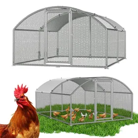 Comparer les prix de Enclos poulailler en métal galvanisé - Cecaylie - 300x400x200 cm - Tissu PE imperméable - Grillage hexagonal