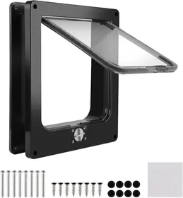 Comparer les prix de Chatière pour Chat Intérieur Noir Magnétique, Porte Chat 22*19*5,5cm, Trappe Chat 4 Voies d'Accès