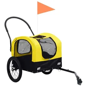 Comparer les prix de Remorque de vélo - SWEETY - pour chiens et poussette 2-en-1 - jaune et noir A252