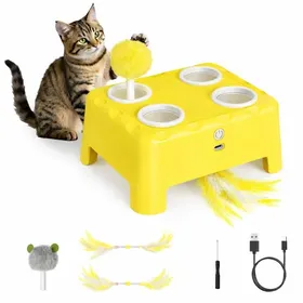 Comparer les prix de Jouet Interactif Électrique pour Chat avec Taupe et Plume Jouet Automatique Intelligent pour Chats d’Intérieur