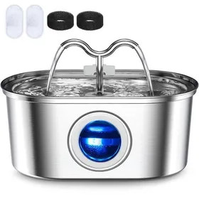 Comparer les prix de Fontaine a Eau Chat 32L Pompe Silencieuse avec Indicateur LED Facile à Mettoyer Convient à Plusieurs Animaux de Compagnie