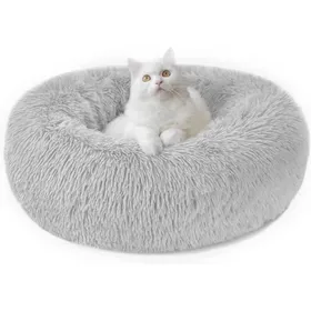 Meilleurs prix pour Panier Chat Moelleux Rond - ULISEM - Coussin Anti Stress - Peluche - Lavable - Gris