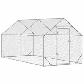 Comparer les prix de Cage à poules en acier galvanisé - vidaXL - 400x170x177 cm - Argent - Utilisation en extérieur
