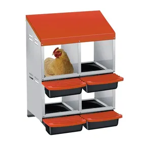 Meilleurs prix pour Pondoir pour Poules Nichoirs  4 cases avec perchoir antirouille /Nichoir  2 Niveaux-Antirouille /Étanche/ Ventilé -Orange