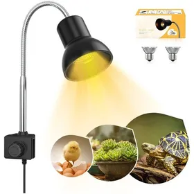 Comparer les prix de Lampe chauffante UVA UVB avec support - Pince rotative 360° Compatible ampoules E27 - Reptiles lézards tortues serpents