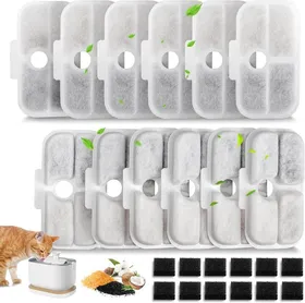 Meilleurs prix pour Lot de 12 filtres pour fontaine à chat avec éponges pré-filtrantes pour fontaine à eau Petlibro PLWF005,PLWF115,PLWF105
