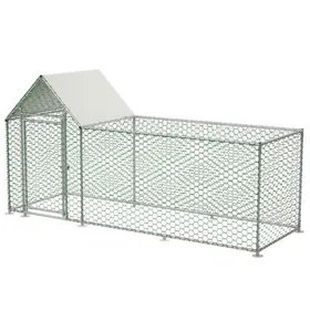 Comparer les prix de Enclos Poulailler Métal 3x1x15m Parc Grillagé avec Bâche Imperméable et Serrure pour Poules Lapins et Petits Animaux