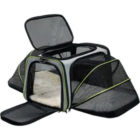 Meilleurs prix pour Sac transport chat/chien 40x25x25cm souple matelas pneumatique gris Label