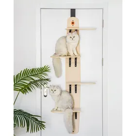 Comparer les prix de Étagères descalade polyvalentes à 4 Niveaux-Montées sur la Porte-Arbre à Chat Vertical avec Tapis-pour Chats