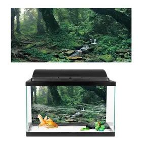 Meilleurs prix pour Mothinessto Affiche daquarium Affiche de Fond de Réservoir de Poissons PVC Adhésif Autocollant de Décoration animalerie substrat