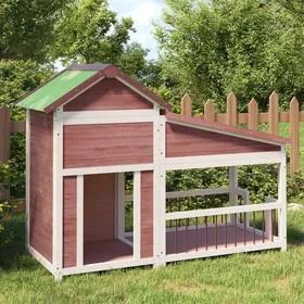 Comparer les prix de Automne/hiverChenil moka 143x605x109cm bois de pin solide - HAuteur:109cm - Grande Taille &FR_128514