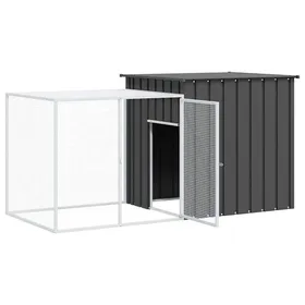 Meilleurs prix pour Clapier en acier galvanisé - WIENS - Anthracite - 200x91x100 cm - Porte 465x85 cm - Sécurité renforcée