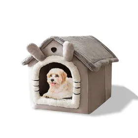 Comparer les prix de Lit-grotte pour chat lavable igloo en peluche chaude maison pour chat pliable et confortable (S chat gris)