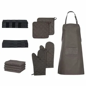 Comparer les prix de vidaXL Ensemble de Serviettes avec Gants de Four Porte-pots 15 pcs, Torchons Absorbants de Séchage avec Tablier, Chiffons de 136296