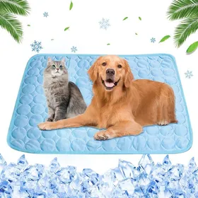Meilleurs prix pour Tapis rafraîchissant pour animaux de compagnie réutilisable adapté pour rester au frais en été 70*55CM (bleu)