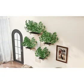 Comparer les prix de Arbre à chat mural en bois de pin avec plateformes griffoir et feuilles en PE Vert - UVRION 155 × 210 cm